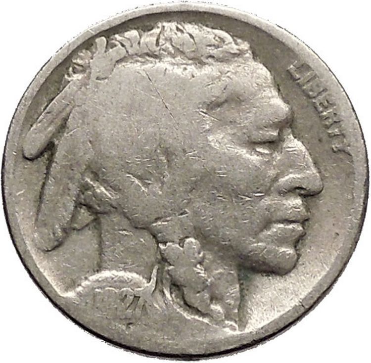 1927 BUFFALO NICKEL 5 Cents of United States of America USA Antique Coin i43703