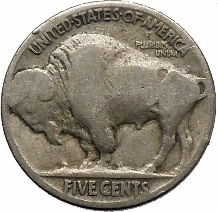 1935 BUFFALO NICKEL 5 Cents of United States of America USA Antique Coin i43798