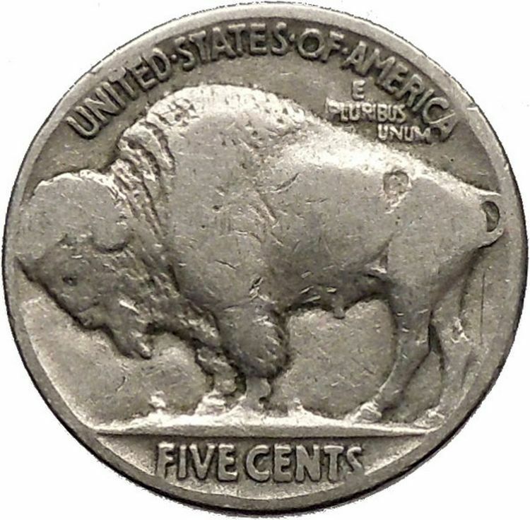 1935 BUFFALO NICKEL 5 Cents of United States of America USA Antique Coin i43772