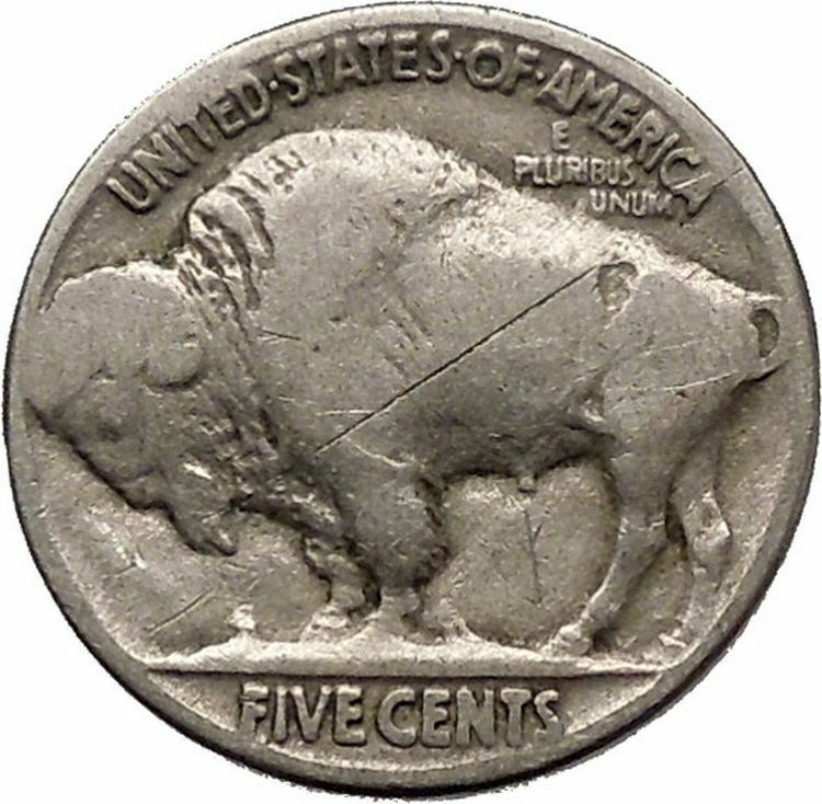 1935 BUFFALO NICKEL 5 Cents of United States of America USA Antique Coin i43788