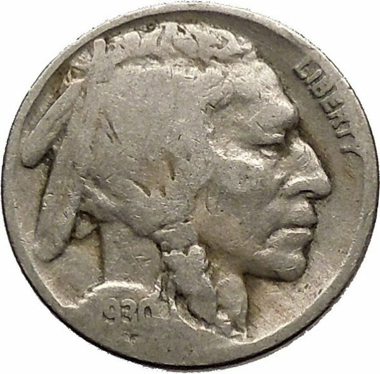 1930 BUFFALO NICKEL 5 Cents of United States of America USA Antique Coin i43747