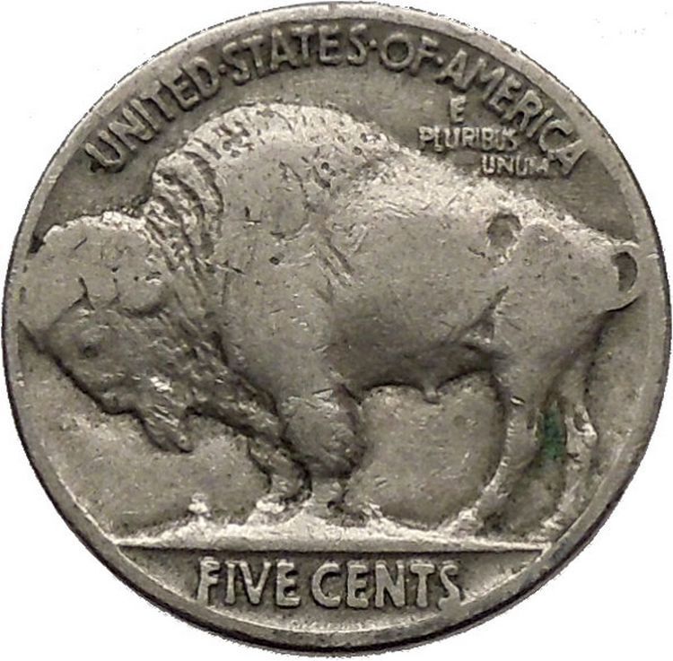 1936 BUFFALO NICKEL 5 Cents of United States of America USA Antique Coin i43837