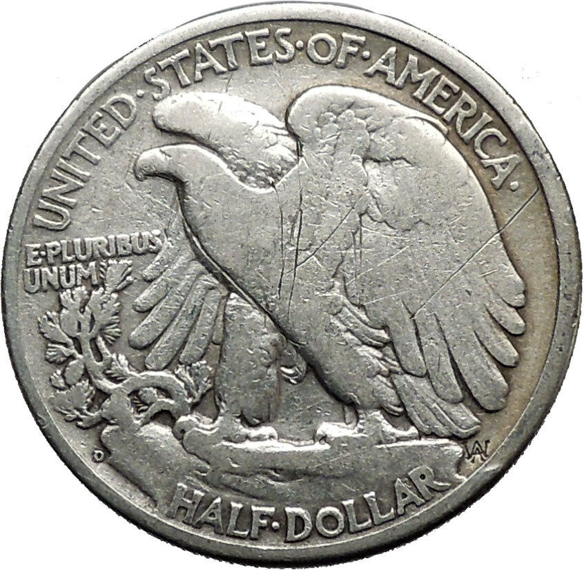 1944 WALKING LIBERTY Half Dollar Bald Eagle United States Silver Coin i44401