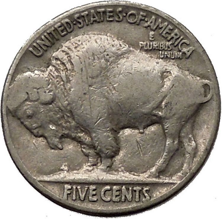 1937 BUFFALO NICKEL 5 Cents of United States of America USA Antique Coin i43884