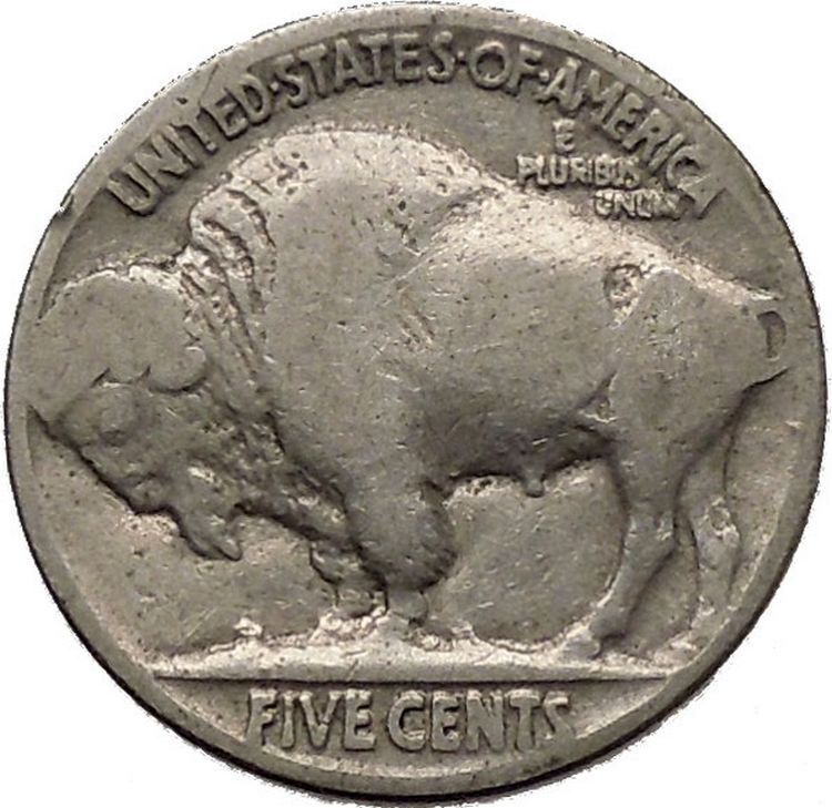 1937 BUFFALO NICKEL 5 Cents of United States of America USA Antique Coin i43883