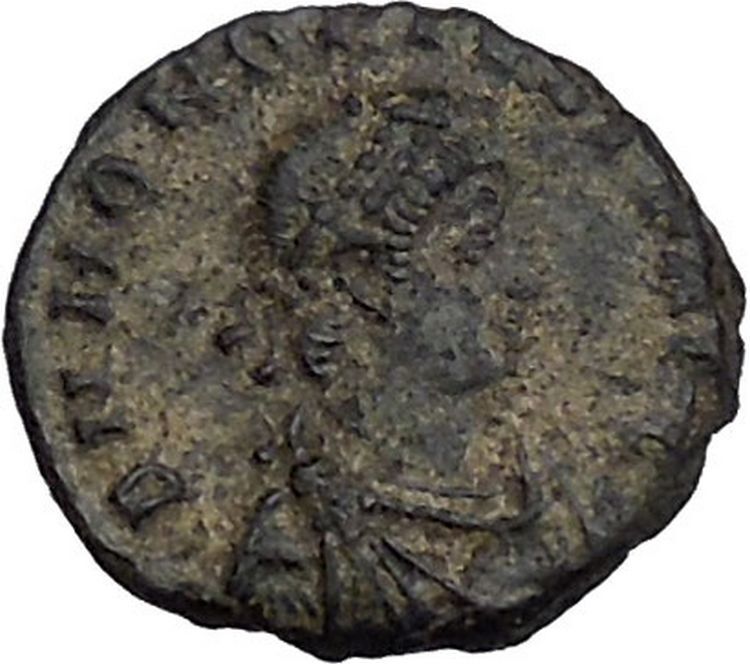 Honorius on horse 392AD Authentic Ancient Roman Coin i44513