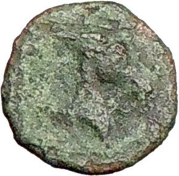 Aigai in AIOLIS 300BC Rare Ancient Greek Coin Apollo Goat head i27579