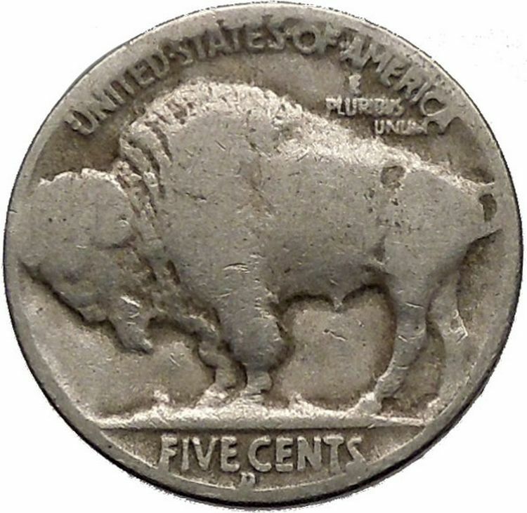 1934D BUFFALO NICKEL 5 Cents of United States of America USA Antique Coin i43756