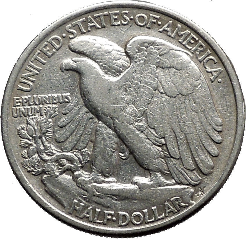 1943 WALKING LIBERTY Half Dollar Bald Eagle United States Silver Coin i44648