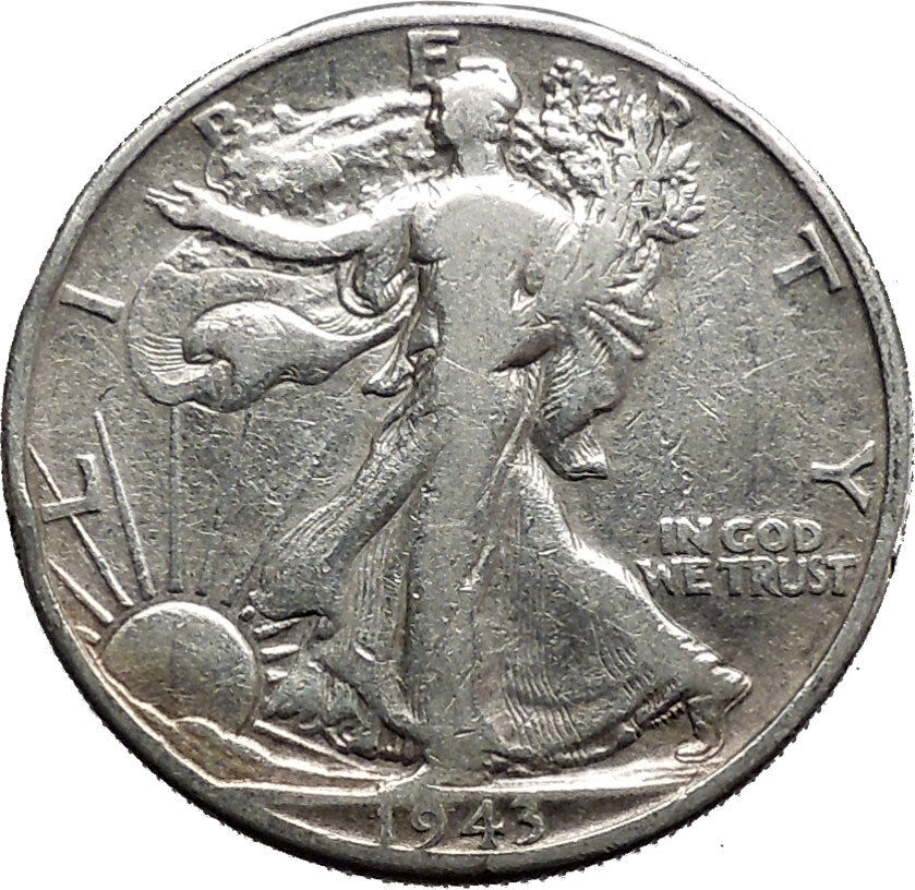 1943 WALKING LIBERTY Half Dollar Bald Eagle United States Silver Coin i44670