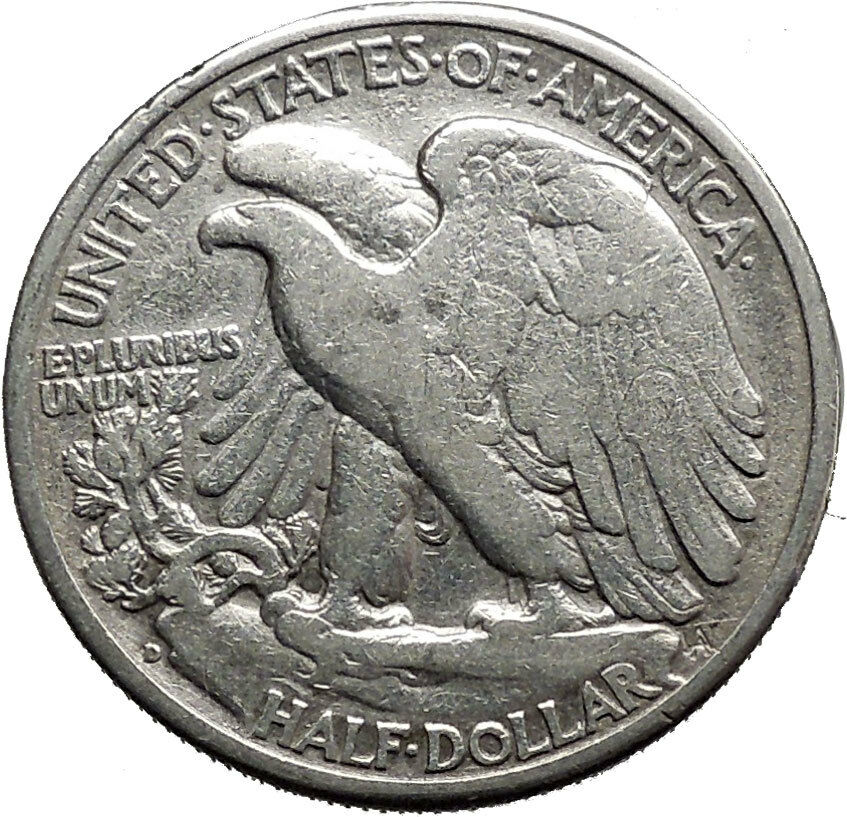 1943 WALKING LIBERTY Half Dollar Bald Eagle United States Silver Coin i44670