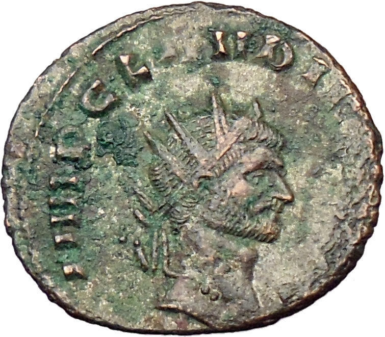 CLAUDIUS II Gothicus Ancient Roman Coin Nude Sol Sun God w globe i29600