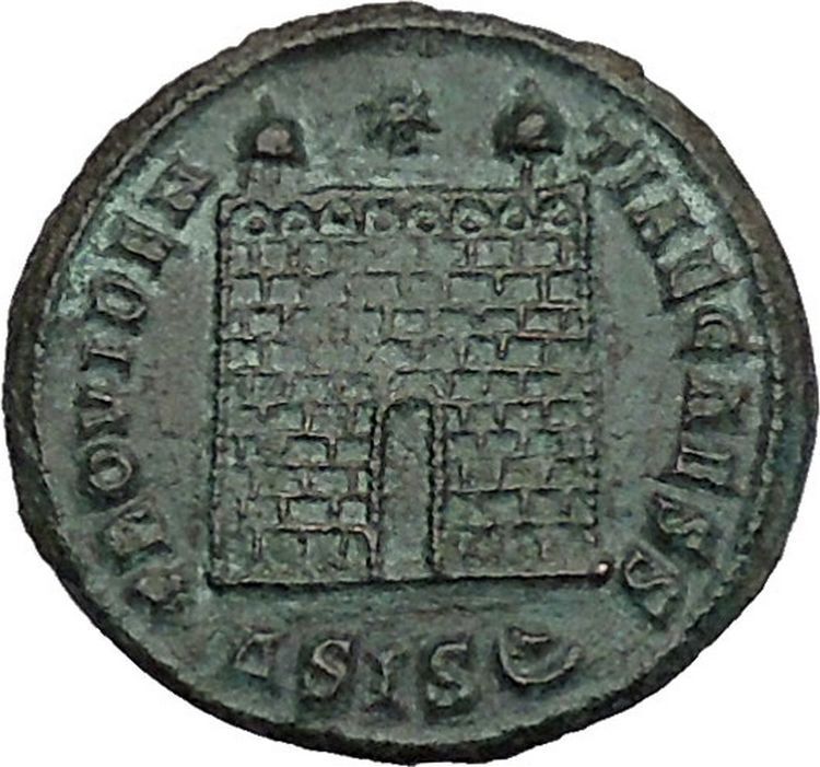 CONSTANTIUS II Constantine the Great son Roman Coin Military camp Gate i45211