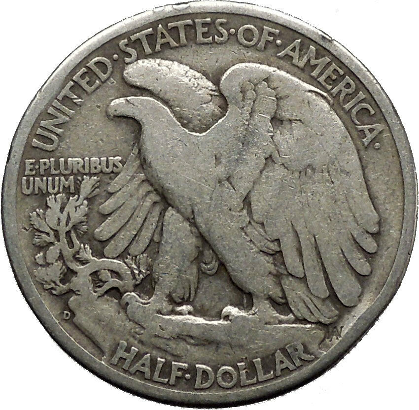 1945 WALKING LIBERTY Half Dollar Bald Eagle United States Silver Coin i45132