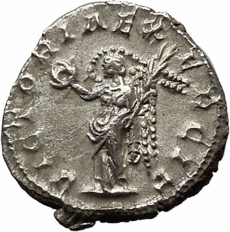 VALERIAN I 256AD Rome mint Silver Ancient Roman Coin Victory Nike Cult i46273