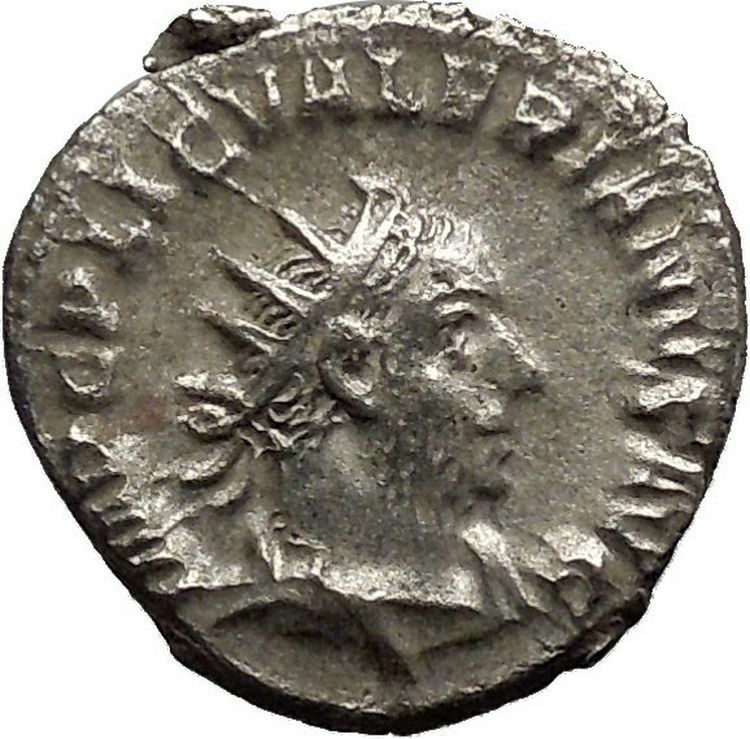 VALERIAN I 256AD Rome mint Silver Ancient Roman Coin Victory Nike Cult i46273