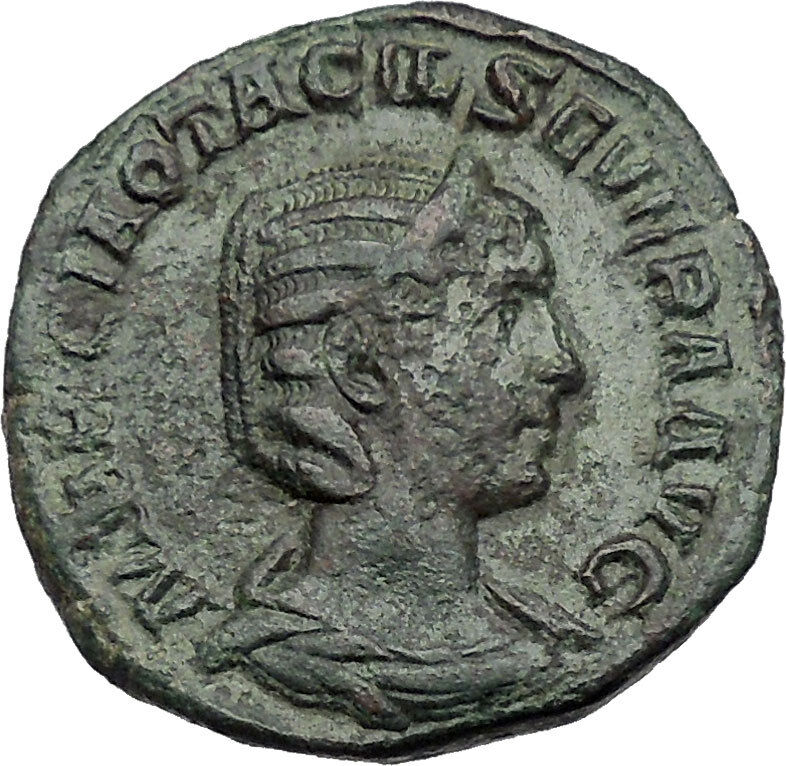 Otacilia Severa 247AD Big Sestertius Ancient Roman Coin Loyalty Pietas i46442