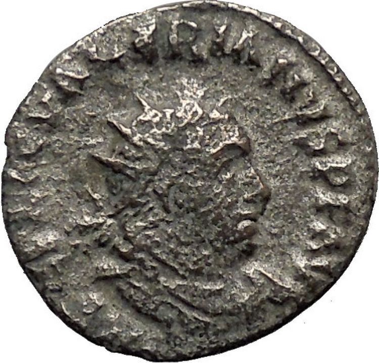 VALERIAN I 255AD Silver Ancient Roman Coin Sol with whip Sun God Cult i46413