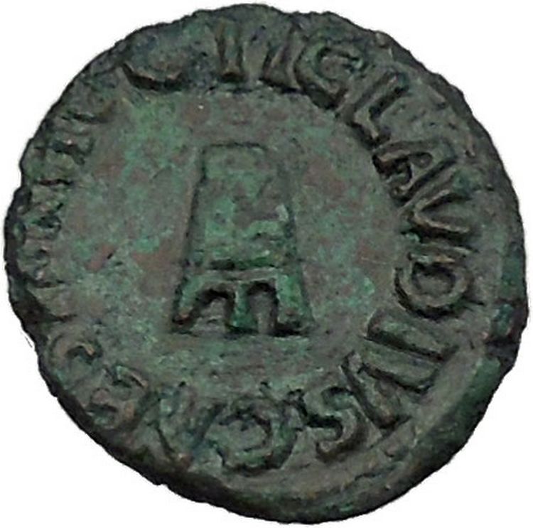 CLAUDIUS 42AD Rome QUADRANS Modius Authentic Original Ancient Roman Coin i46369