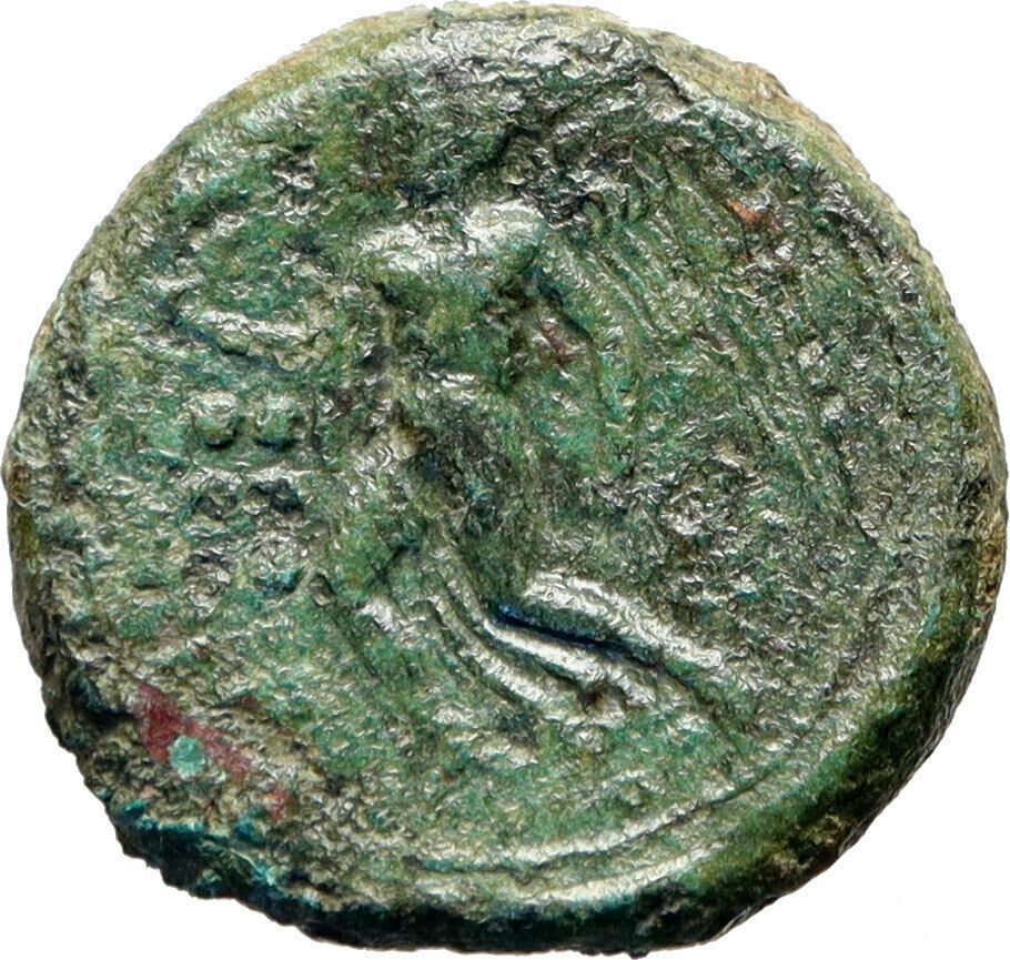 Himera in Sicily 420BC Ancient Greek Coin Naked youth on goat Nike Cult i46626