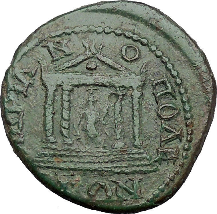 GORDIAN III 238AD Hadrianopolis in Thrace TEMPLE with TYCHE Roman Coin i46841