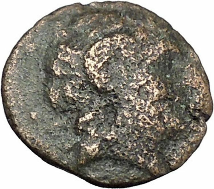 MYTILENE Lesbos Island GREEK 2ndCenBC Zeus Dionysus Ancient Greek Coin i46971