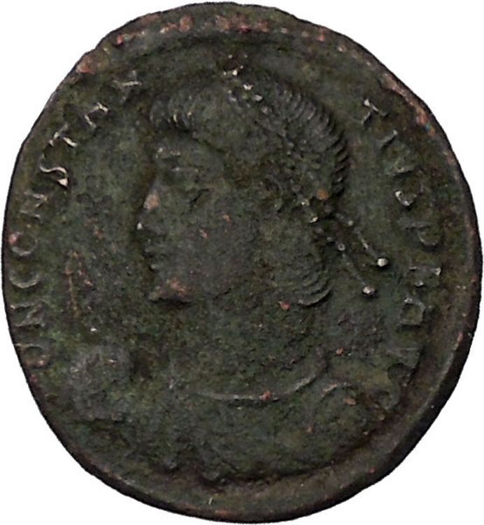 CONSTANTIUS II son of Constantine the Great w labarum Ancient Roman Coin i45867