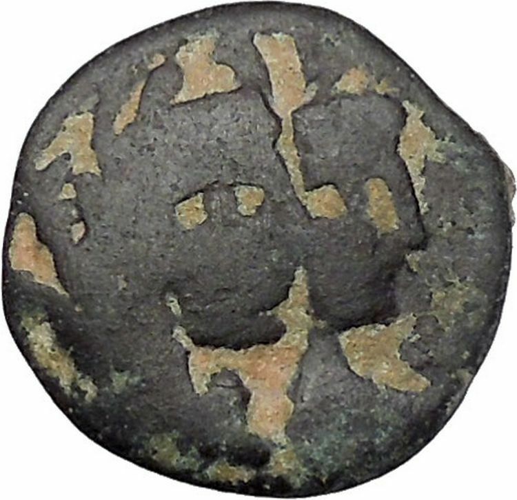 ARETAS IV & SHAQUILAT Arab Kingdom of Nabataea PETRA Ancient Greek Coin i46940