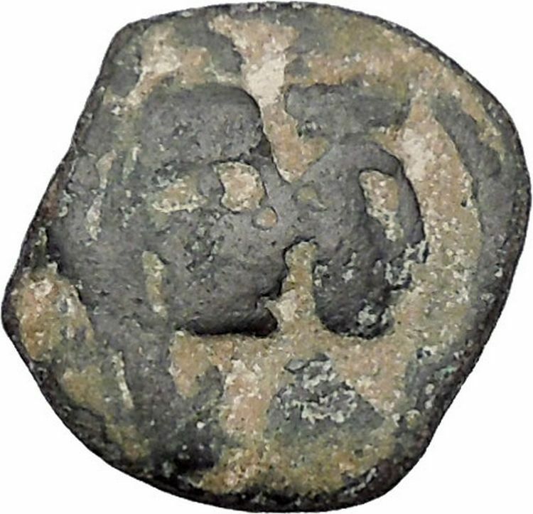 ARETAS IV & SHAQUILAT Arab Kingdom of Nabataea PETRA Ancient Greek Coin i46948