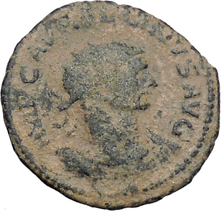 AURELIAN receiving wreath from woman 275AD Rare Ancient Roman Coin i47023