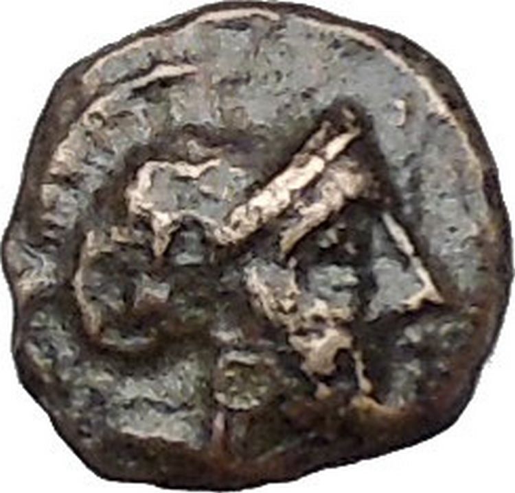 Permanon in Mysia 281-200BC RARE Ancient Greek Coin Athena Minerva Stars i47261