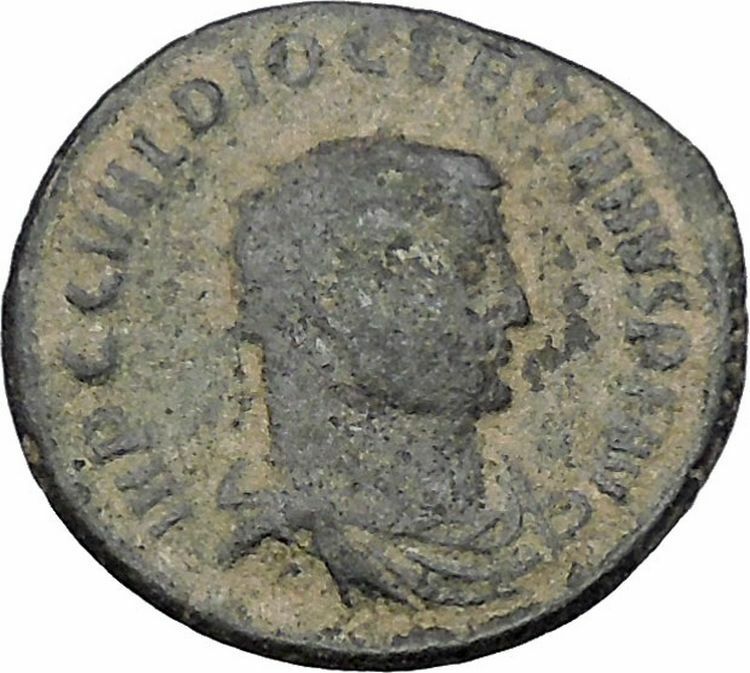 DIOCLETIAN receiving Victory on globe from JUPITER Ancient Roman Coin i47027