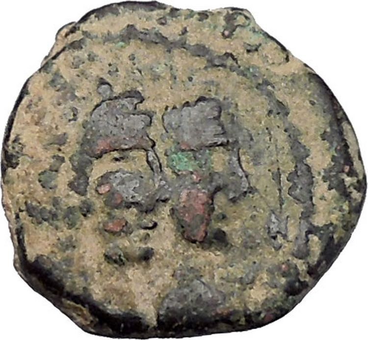 ARETAS IV & SHAQUILAT Arab Kingdom of Nabataea PETRA Ancient Greek Coin i47390