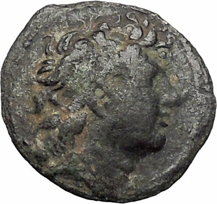 TRYPHON Seleucid King142BC Macedonian Helmet Authentic Ancient Greek Coin i47606