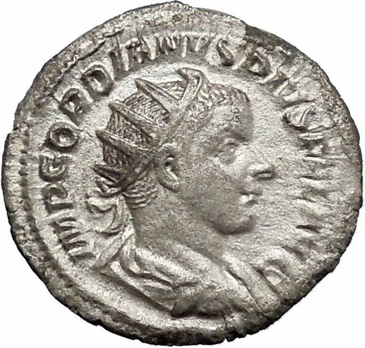 GORDIAN III with globe - power symbol 240AD Ancient Silver Roman Coin i48760