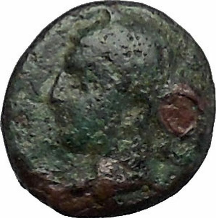 Boione in Aiolis 300BC Rare Authentic Ancient Greek Coin Female BULL i49022