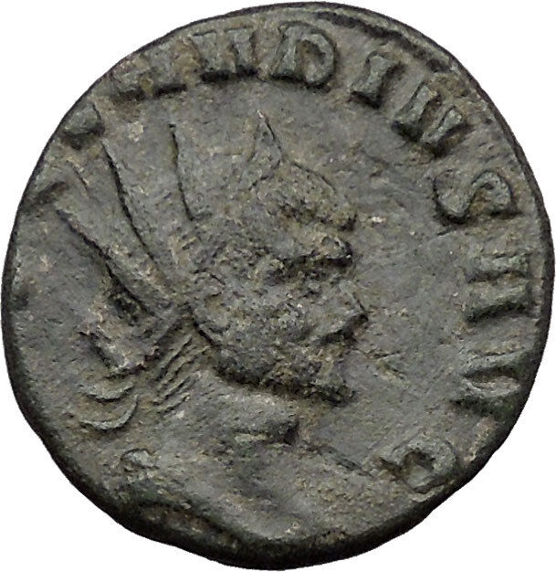 Claudius II Gothicus 268AD Ancient Roman Coin Fides Trust w Vexillum i31621