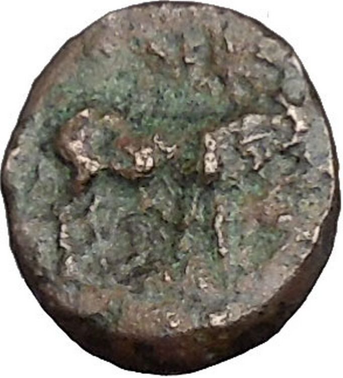 Boione in Aiolis 300BC Authentic Ancient Greek Coin Female BULL i49042
