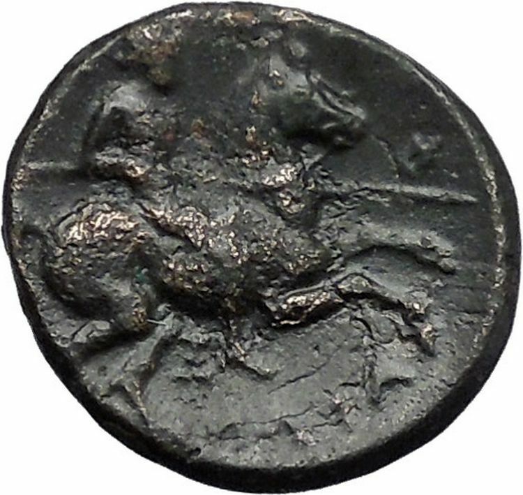 LARISSA in THESSALY 350BC NYMPH & HORSEMAN Authentic Ancient Greek Coin i49151