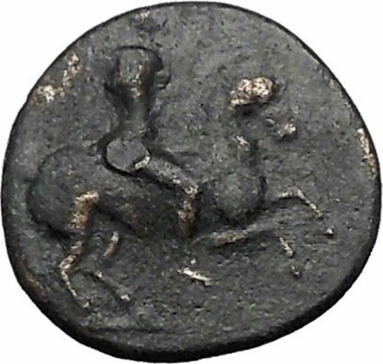 KRANNON in THESSALY 350BC Horseman Bull Authentic Ancient Greek Coin i49159