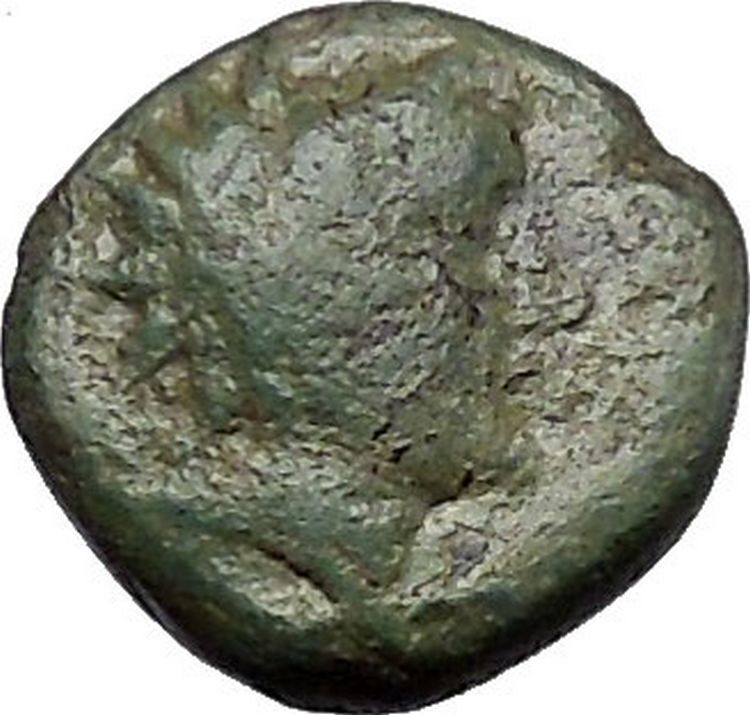 Myrina in Aeolis 2nd-1st Cent BC Rare Ancient Greek Coin Helios Amphora i49512