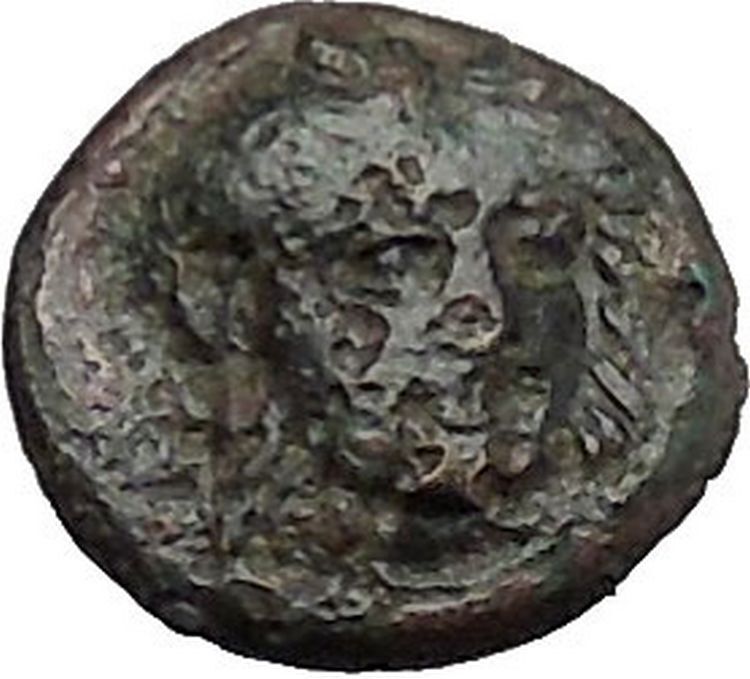 Larissa Phriconis in Aeolis 400BC Original Ancient Greek Coin Female Bull i49649