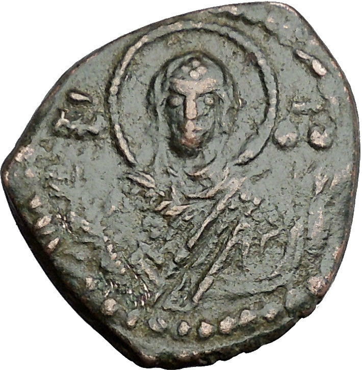 JESUS CHRIST Class G Anonymous Ancient 1068AD Byzantine Follis Coin i50110