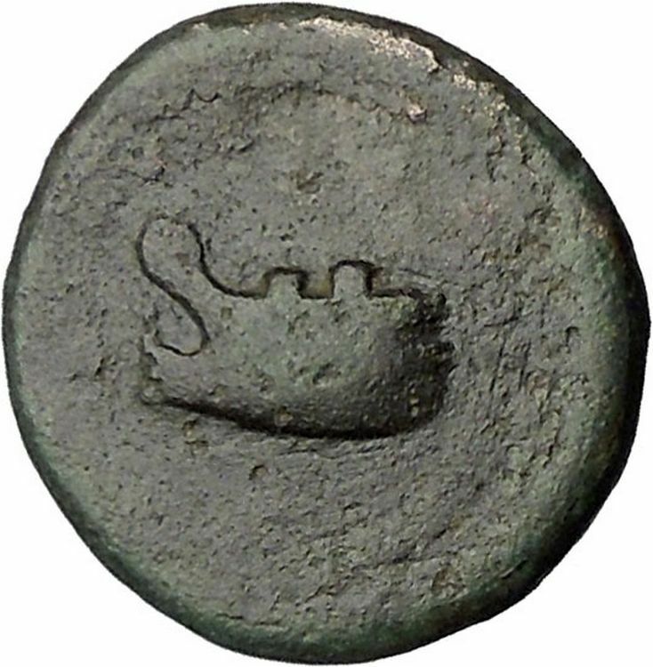 CARACALLA 198AD Coela Thrace GALLEY Ship Authentic Ancient Roman Coin i48729