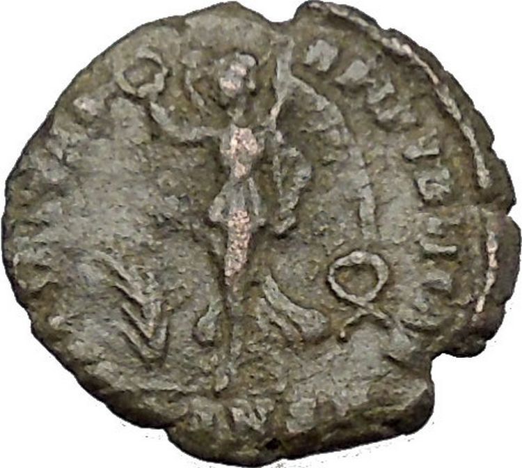 VALENTINIAN I 364AD Authentic Rare Ancient Roman Coin Nike Victory Angel i50824