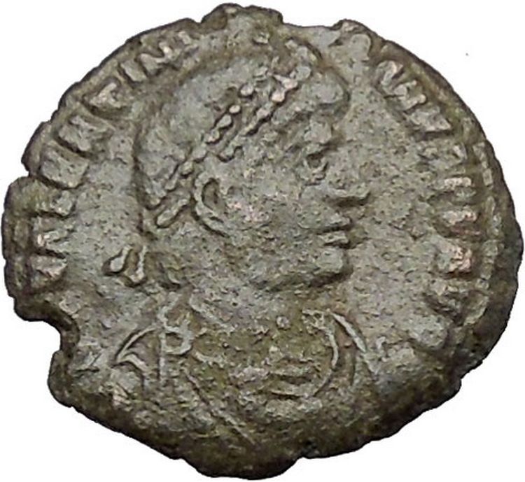 VALENTINIAN I 364AD Authentic Rare Ancient Roman Coin Nike Victory Angel i50824