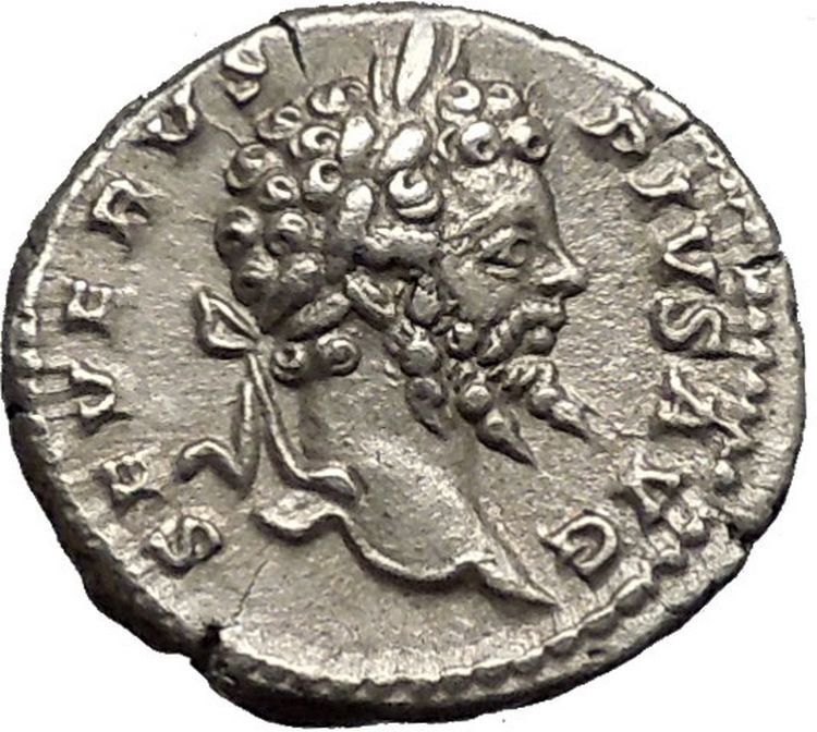 SEPTIMIUS SEVERUS Veiled with branch 202AD Silver Ancient Roman Coin i52234