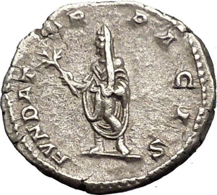 SEPTIMIUS SEVERUS Veiled with branch 202AD Silver Ancient Roman Coin i52234