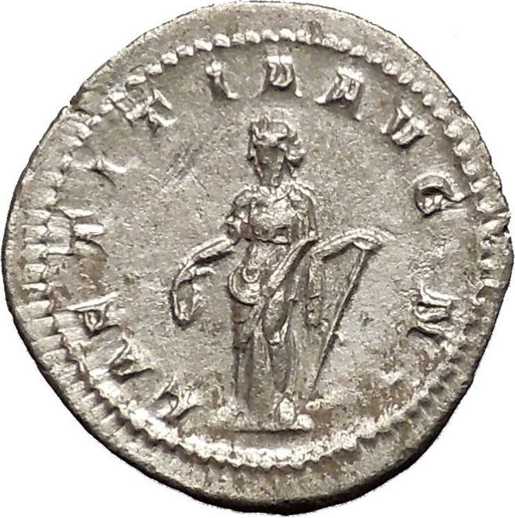 GORDIAN III 241AD Silver Ancient Roman Coin Happiness Cult Anchor Hope i52141