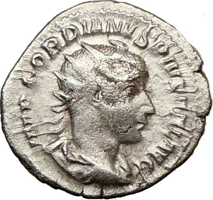 GORDIAN III 241AD Ancient Silver Roman Coin NUDE 'Farnese' HERCULES i19061